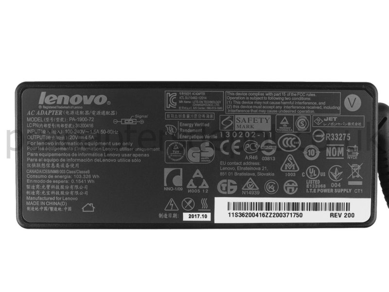 90W Lenovo IdeaPad 720S Touch-15IKB 81CR AC Adapter + Cord