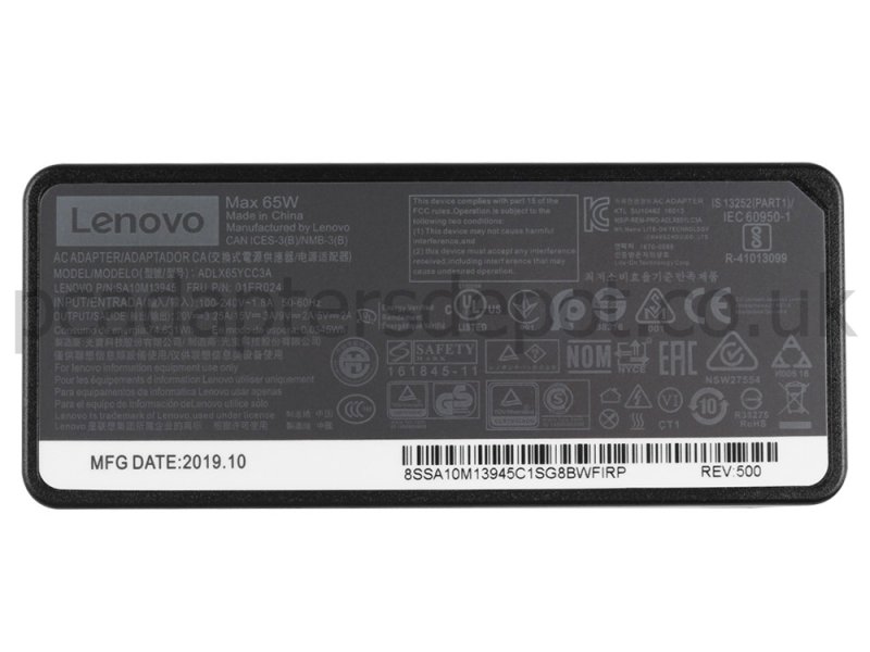 USB-C Lenovo ThinkPad P43s 20RH001BMB AC Adapter Charger 65W