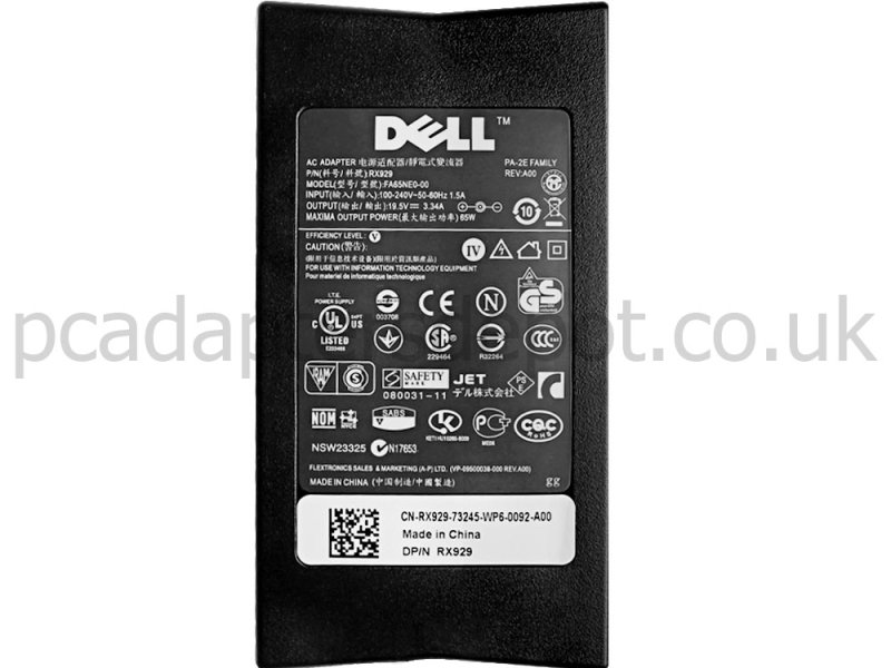 65W Dell P33G P33G002 AC Adapter Charger + Power Cord