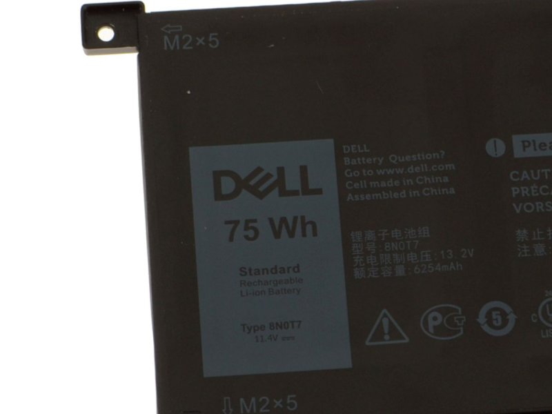 6580mAh 75Wh 6-Cell Dell 8N0T7 Battery