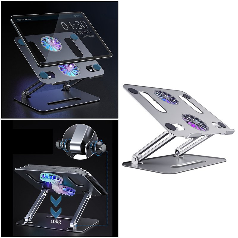 Adjustable Foldable Laptop Stand Computer Riser for Laptop 10 inch to 17.3 inch Silver