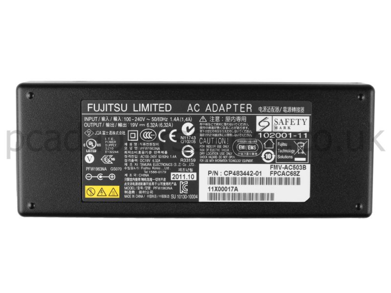 Fujitsu UWL:76G01112F-5A AC Adapter Charger 120W