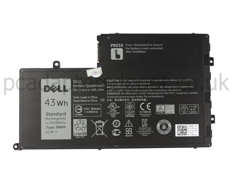 43Wh 3800mAh 3 Cell Dell TRHFF Battery