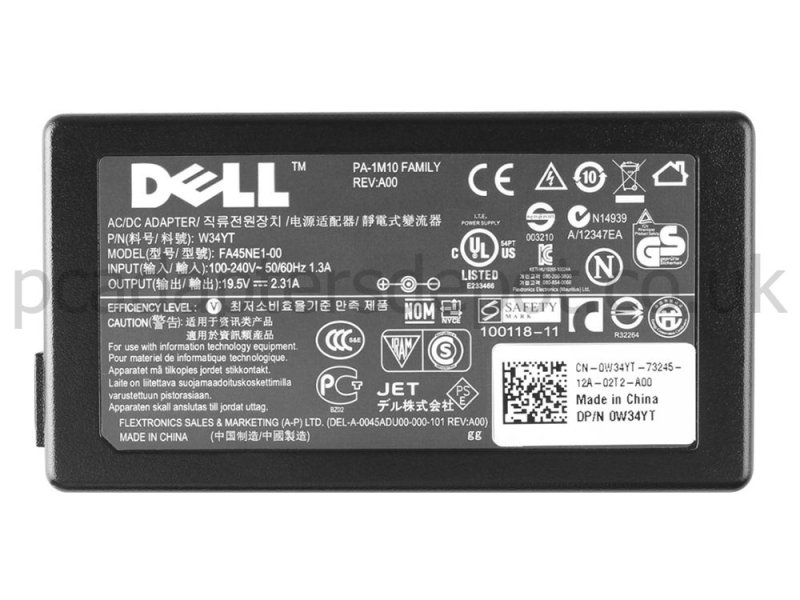 45W Dell 331-0883 CPL-RYC97 Charger AC Adapter + Free Cord