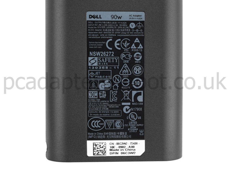 Dell W15B W15B003 AC Adapter Charger 90W