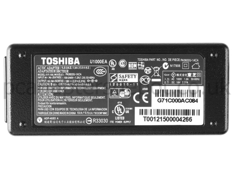 45W Toshiba Satellite W30DT-A-104 AC Adapter Charger