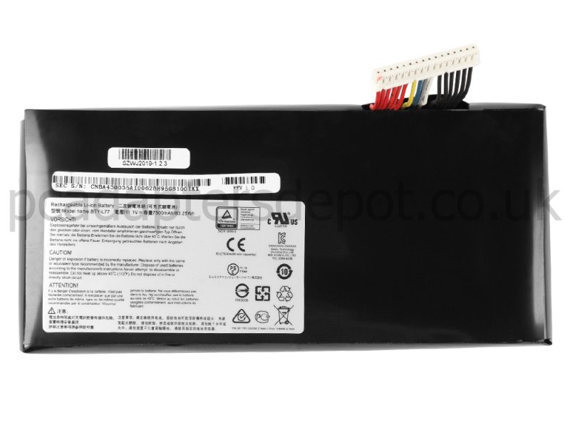 Medion Erazer X7849 MD 60291 MD60291 Battery 83.25Wh 7500mAh