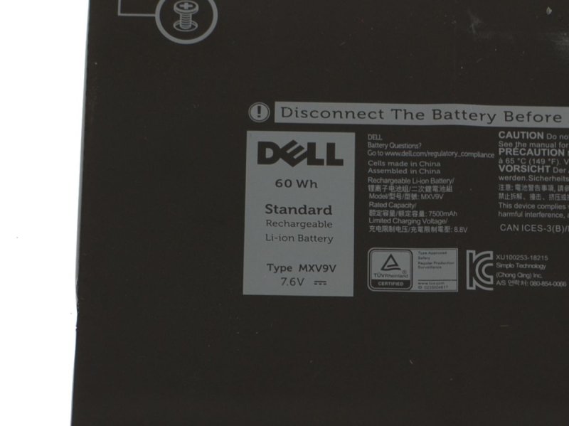 7500mAh 60Wh Battery Dell N2K62