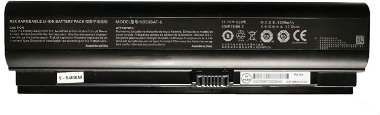 Battery Hasee TX8-CT7DK TX8-CRTH 5500mAh 62Wh - Click Image to Close