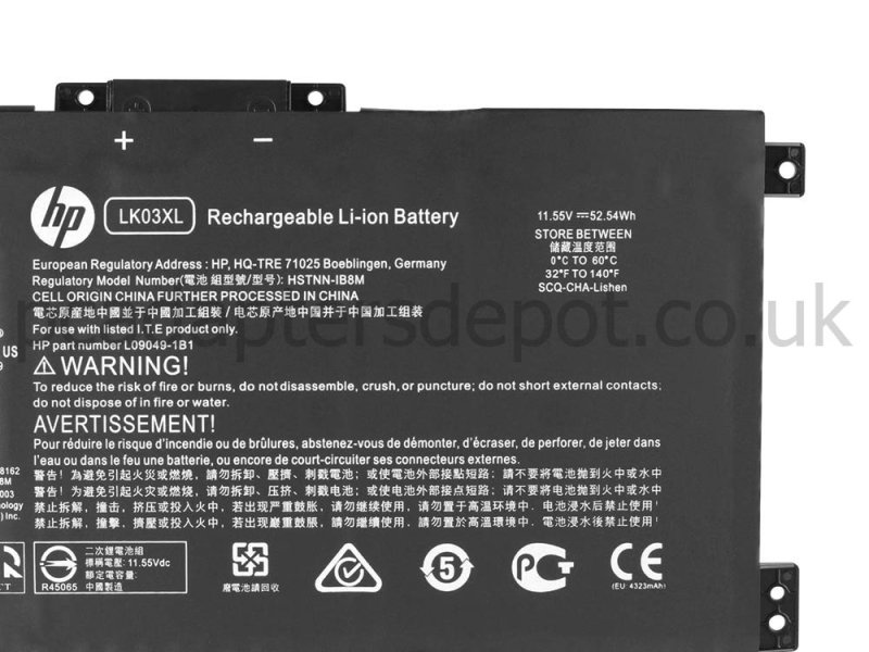 Battery HP ENVY x360 15-bq100nd 15-bq102ur 15-bq170nz 4835mAh 55Wh