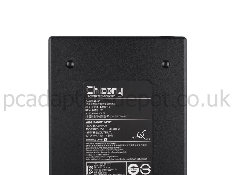 150W Clevo M57xTU M570TU M571TU D470K D47K AC Adapter + Cord