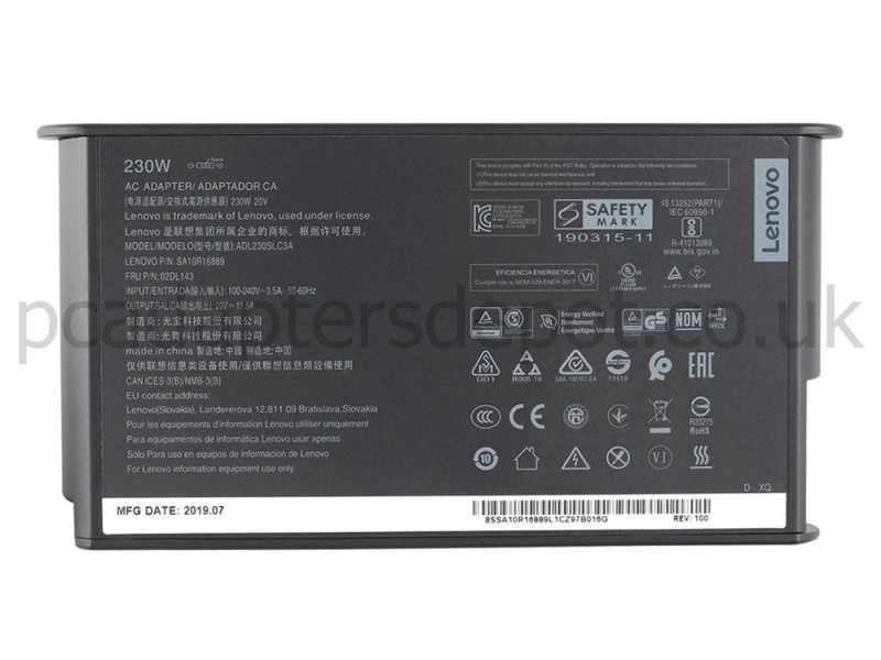 230W Lenovo Legion Y7000 2019 81NS0021MJ AC Adapter Charger