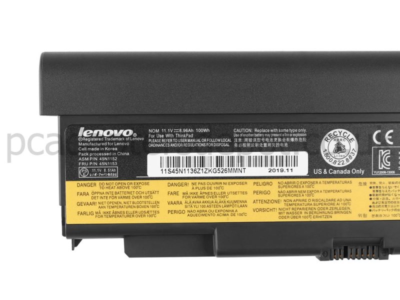 100Wh Lenovo 0C52864 45N1150 45N1151 ThinkPad W540 20BG Battery