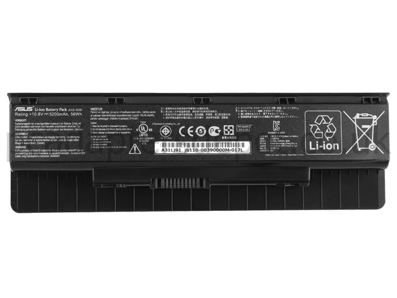 5200mAh 56Wh 6 Cell Asus N46VJ Battery