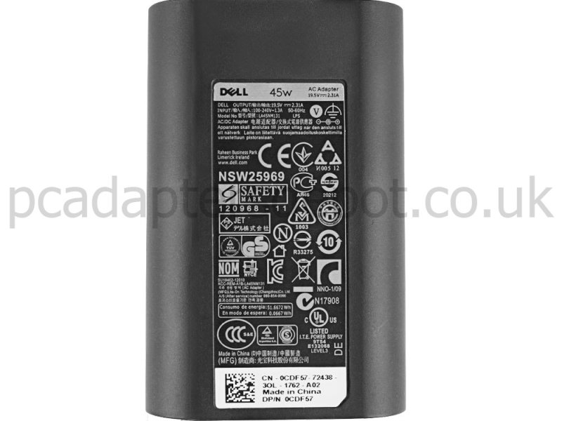 Dell P62F P62F001 AC Adapter Charger 45W