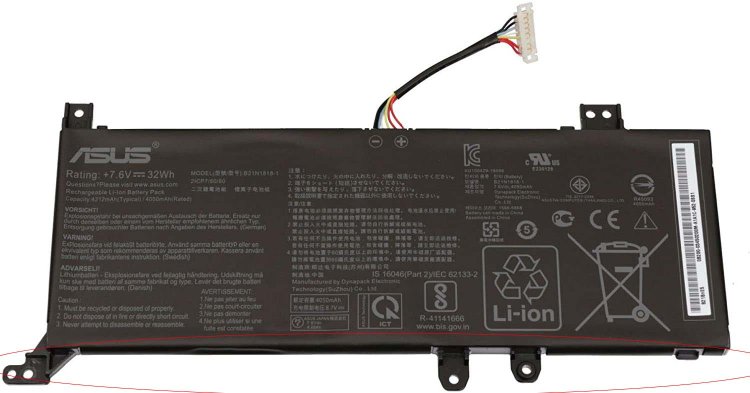 Battery Asus X509FA-BR030T X509FA-BR051T 32Wh - Click Image to Close