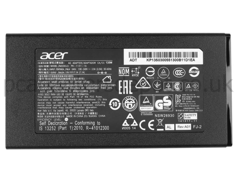 135W Acer Aspire Nitro VN7-791G-598X AC Adapter Charger