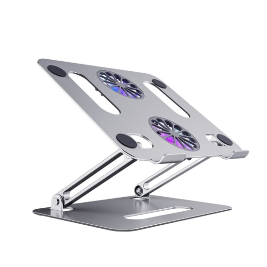 Adjustable Foldable Laptop Stand Computer Riser for Laptop 10 inch to 17.3 inch Silver - Click Image to Close