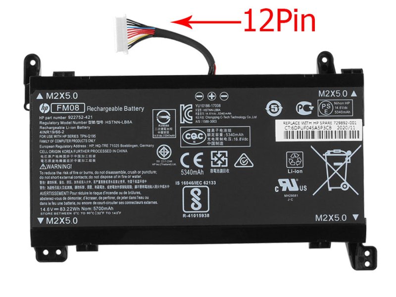 83.22Wh Battery HP Omen 17-an087ng 17-an074nz 12Pin