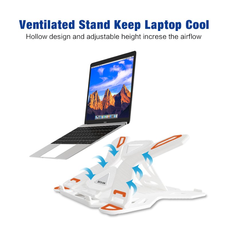 360°Rotating Laptop Stand With Phone Holder Adjustable Portable Stand for 10 inch to 17 inch Laptop White