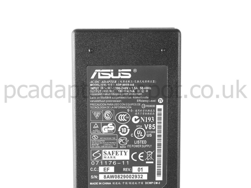 90W Asus U80V U80V-A1 AC Adapter Charger Power Cord