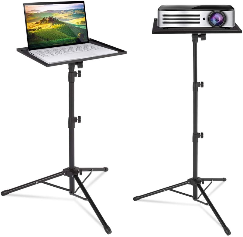 Projector tripod stand, universal laptop tripod stand, portable DJ equipment stand, folding floor-standing tripod stand, outdoor computer desk stand for stage or studio, height adjustable from 23 inch to 46 inch