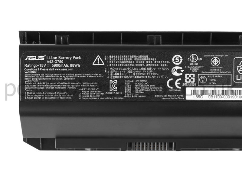 5900mAh 88Wh 8 Cell Asus ROG G750JH-T4081H Battery