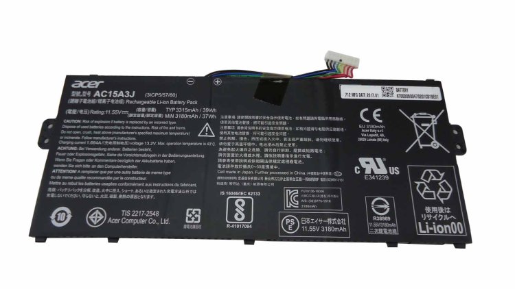 Acer AC15A3J Battery 36Wh 3490mAh 3-Cell - Click Image to Close