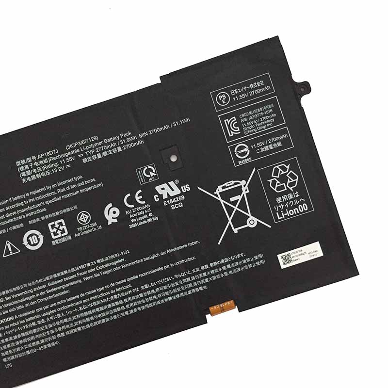 2770mAh 31.9Wh Battery Acer AP18D7J