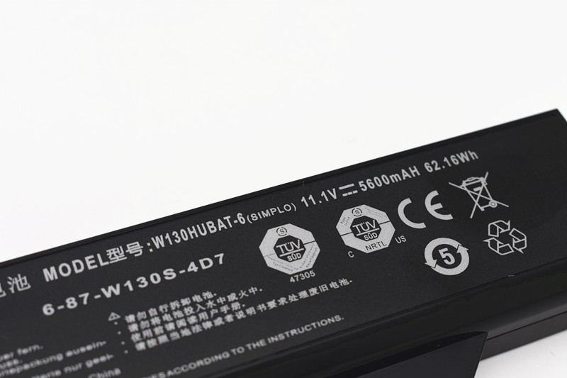 Clevo 6-87-W130S-4D7 Battery 62.16Wh 5600mAh 6-Cell