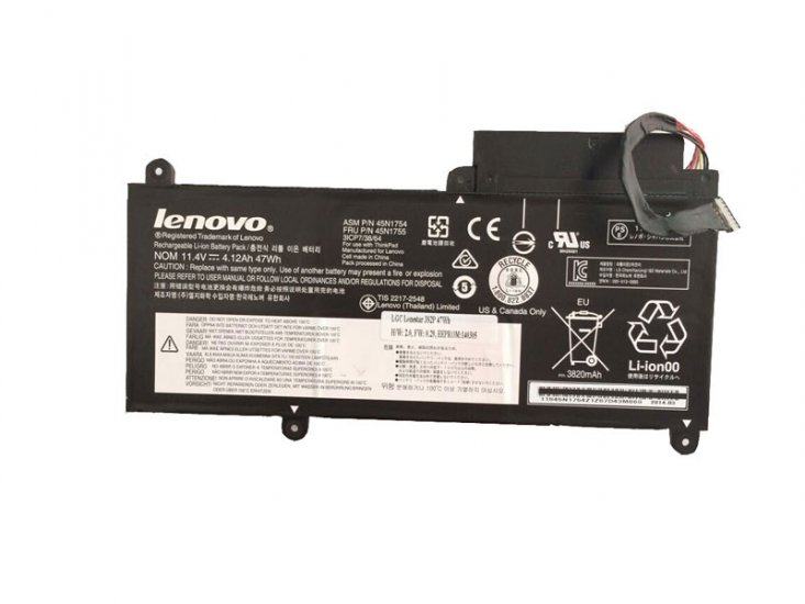 47Whr 6Cell Lenovo 45N1754 45N1755 45N1756 45N1757 Battery - Click Image to Close