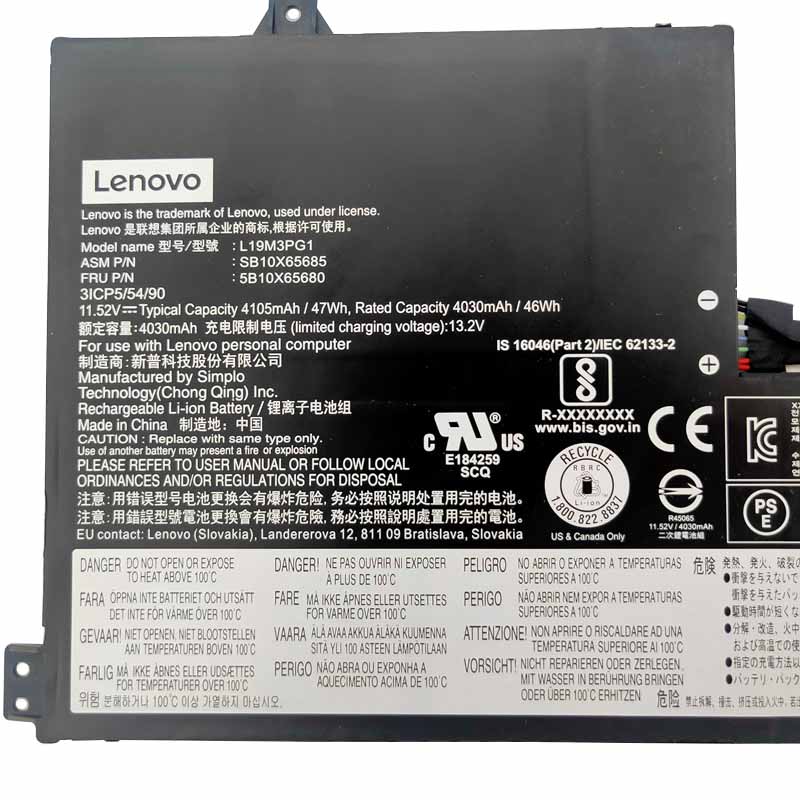 Battery Lenovo L19L3PG1 L19M3PG1 4105mAh 47Wh