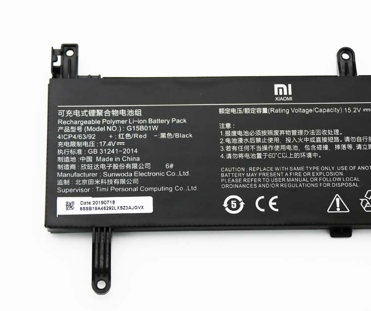 Battery Xiaomi Gaming laptop 8th gen i7Intel 3620mAh 55.02Wh