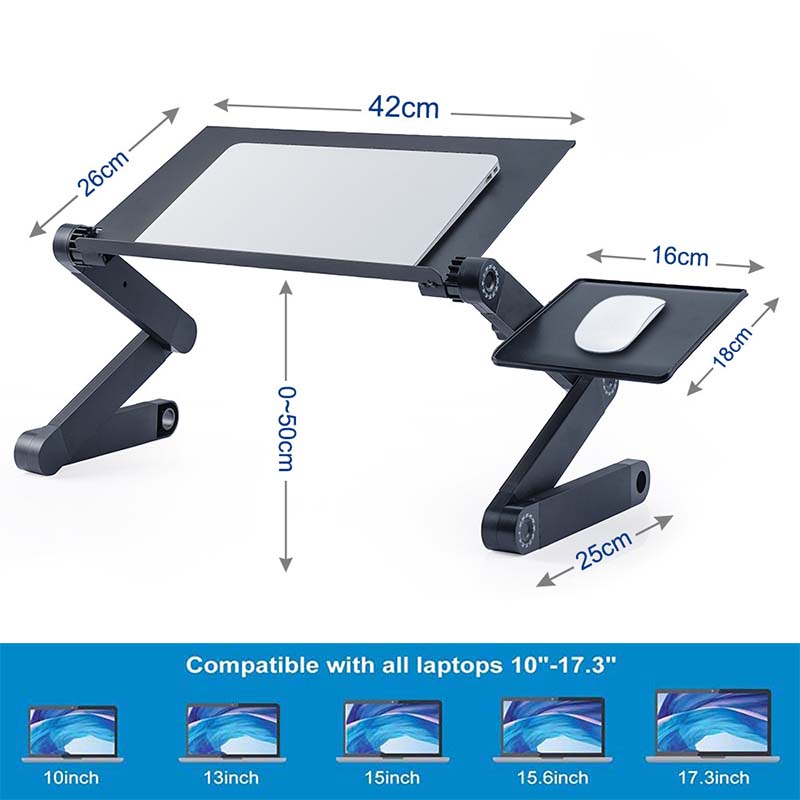 Adjustable Foldable Laptop Stand Computer Riser for Laptop 10.1 inch to 17.3 inch Black